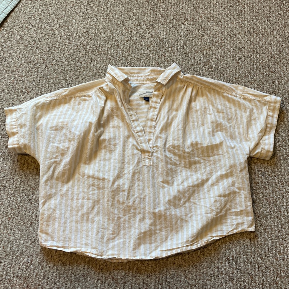 Cropped cotton striped shirt Target